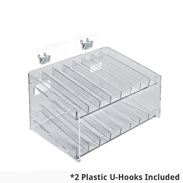 Azar Displays 2-Tier 16 Comp. Clear Comsetic Nail Polish Holder 12"Wx8.5"Dx6.5"H 222682 - main